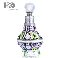 H& D 6 мл винтажные пустые флаконы для духов с цветами декоративные стеклянные флаконы ручной работы, инкрустированные драгоценными камнями флаконы для духов подарки для леди