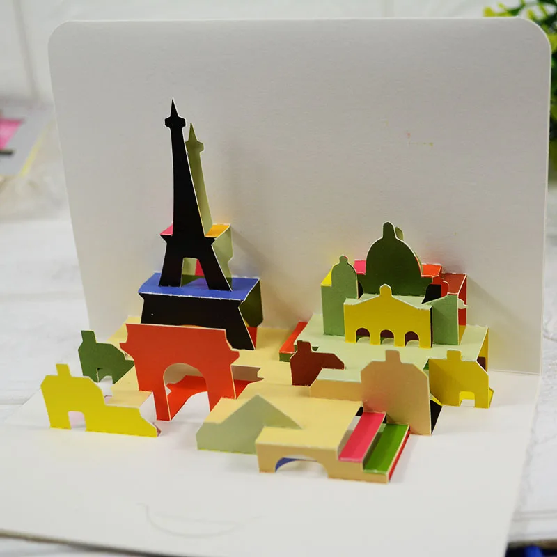  3D Folding type invitation card Greeting Card Love Romantic Birthday Wedding Aniversary - 32985250341