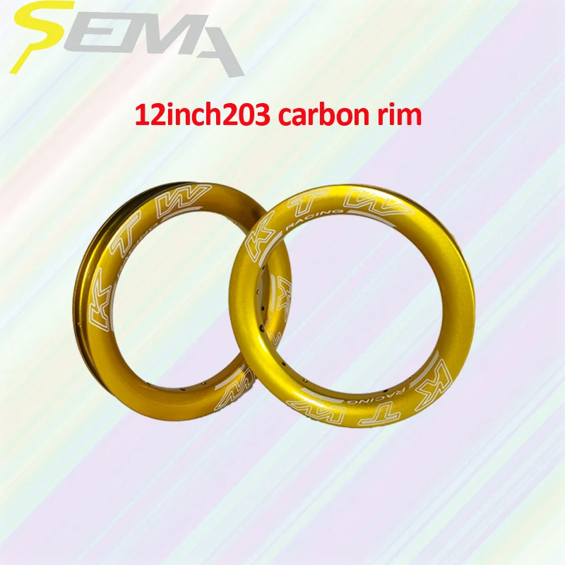 

SEMA 2017 12inch 203 carbon rim customized decal pushbike carbon rims best kids Child's balance bike mini rim can wholesale
