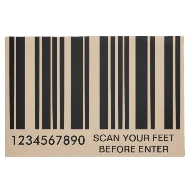 

Funny Scan Bar Code Doormats Geek Novelty Welcome Entrance Mat Nerd Joke Scan Feet Entry Floor Rug Carpet Home Decor Gifts 18x30