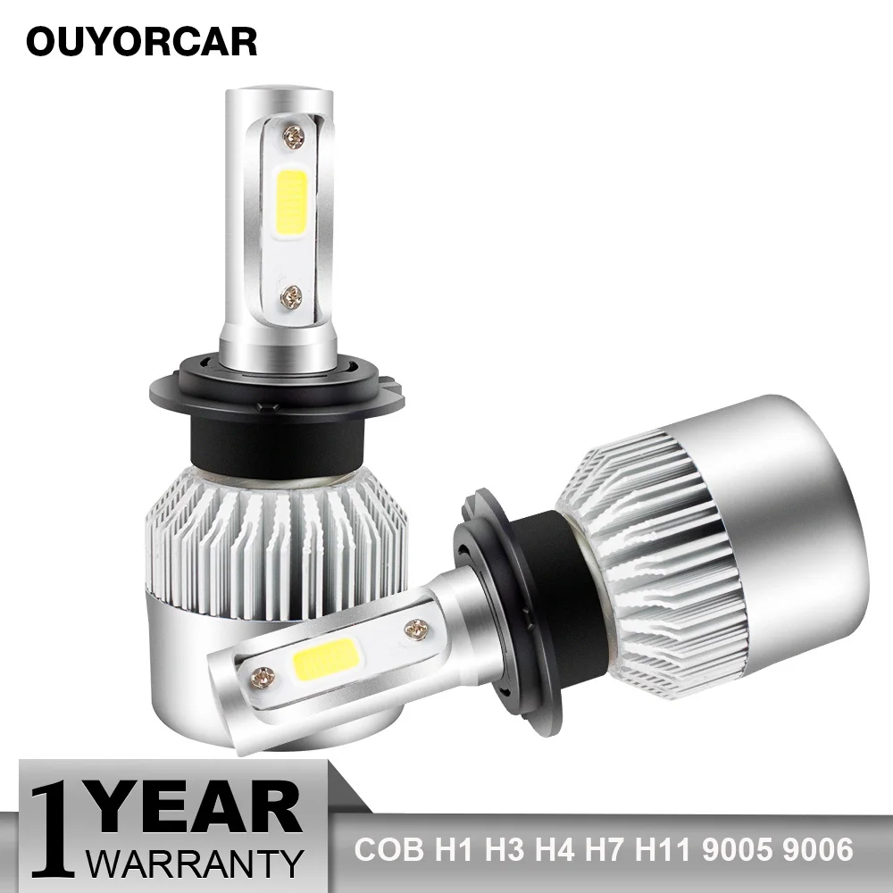 2X H4 светодиодный H7 H11 H1 H3 9005 HB3 9006 HB4 Авто S2 автомобильные лампы для фар 72 Вт 8000LM 12 В 24