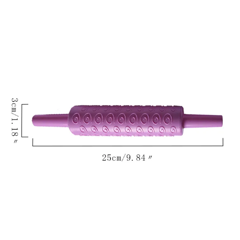 Plastic Rolling Pin Embossing Baking Pastry Roller Decorating Mold Tool Sweet for  Kitchen Dining Bar #2h08 (21)