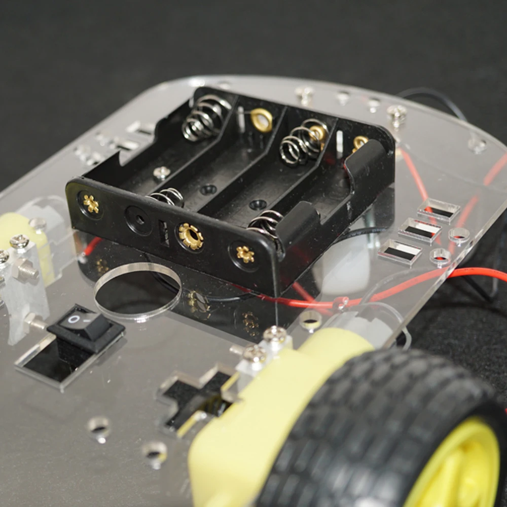 High Tech DIY Robot Kit Line tracing car smart chassis car Kit with speed encoder battey holder for Arduino (7)