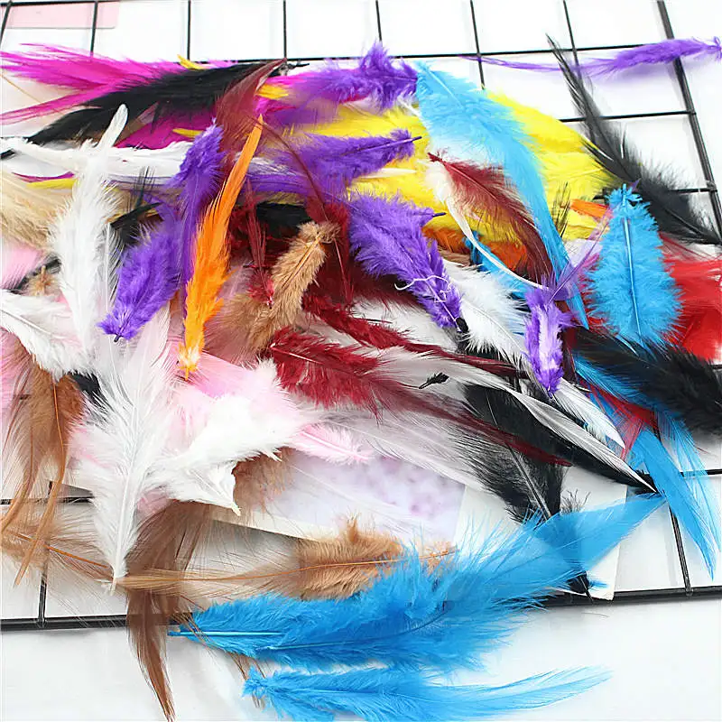Venda 50 pchs/lote barato plumas de penas, 5-8inch13-20cm, натуральный jóias pluma de penas de galinha penas galo cor DIY