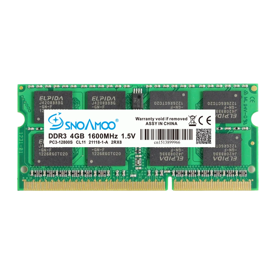 SNOAMOO DDR3 4 Гб 1333/1600 МГц Память Ram ноутбук память SO-DIMM PC3-10600S 204 Pin 1,5 V 2Rx8 SO-DIMM памяти компьютера гарантия