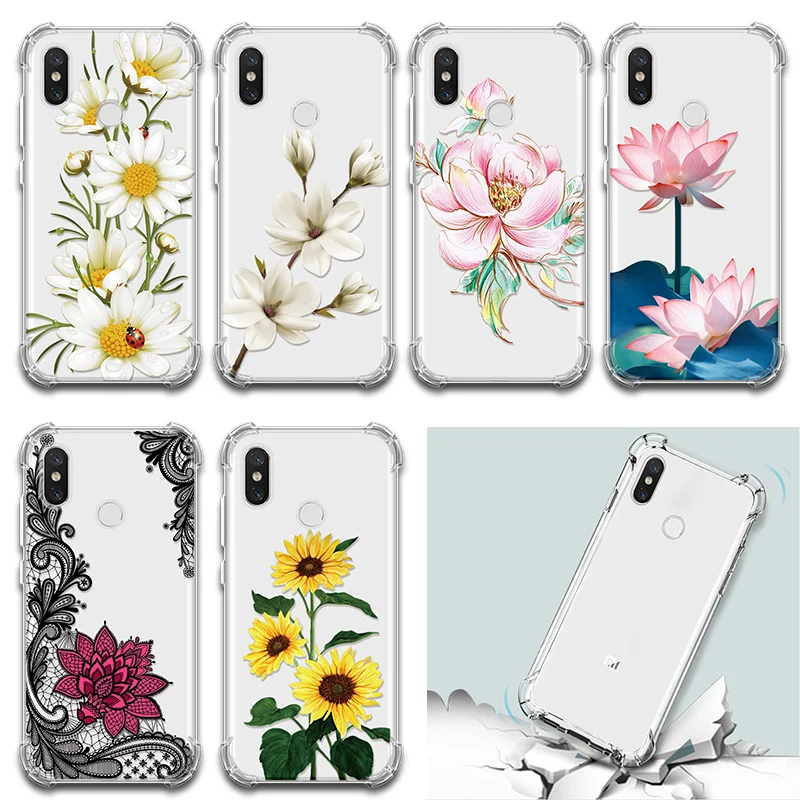

Mandala Lace sunflower Pattern Cover For Xiaomi Mi 6 Airbag Drop Protection Case For Xiaomi Redmi Note4 4pro Note 4X 5 Plus Case
