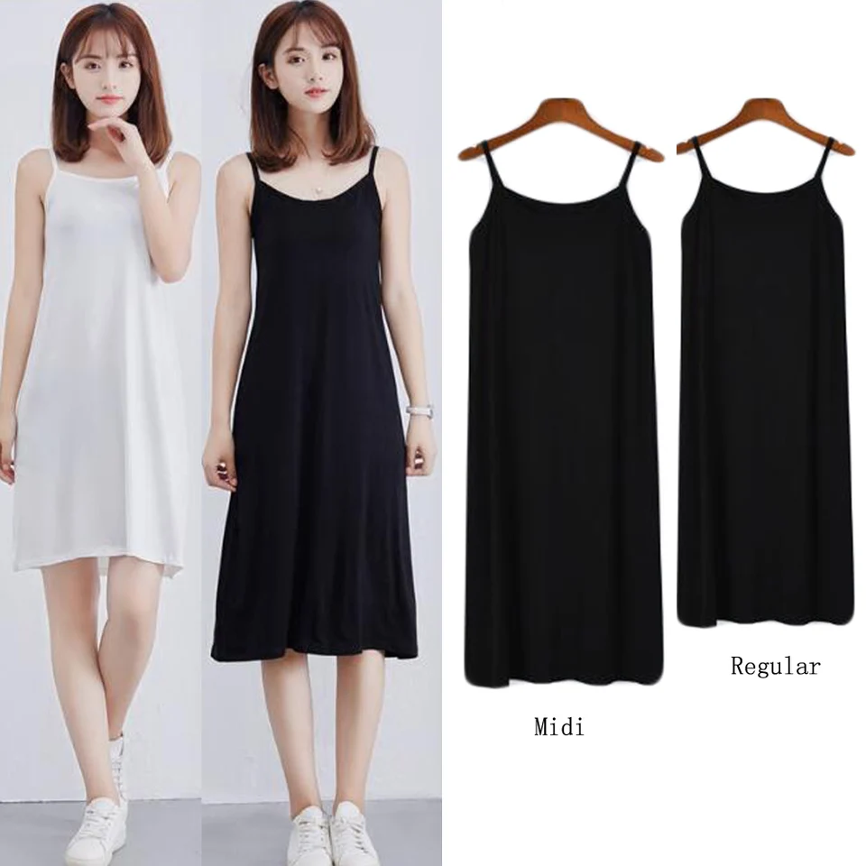 simple black slip dress