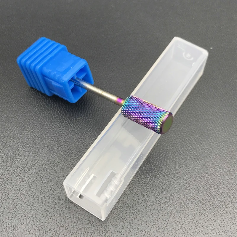 8 видов радужных нано-покрытий карбида вольфрама сверла для ногтей для электрического маникюра аксессуары для дизайна ногтей инструменты стоматологические боры - Цвет: Черный