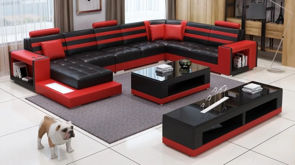 Nice Color Combination Genuine Leather Sofa Set With Couch Living Genuine Leather Sofa Set With Couch