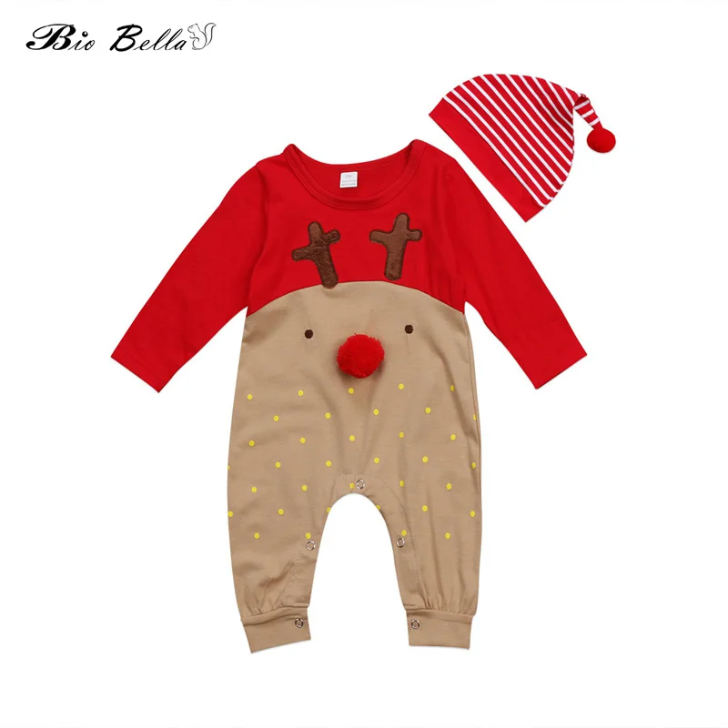 

Newborn Baby Clothes Animal Style Festival Clothing Set Boys Christmas Deer Outfits Animals Rompers+Cap 2pcs Set Bebes Infantil