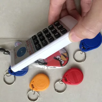 

Handheld RFID NFC Copier ID/IC Reader Writer+ 5x125KHZ T5577 Keyfobs+ 5x 13.56mhz UID Card+ 2x250khz/375khz/500khz Key Tags