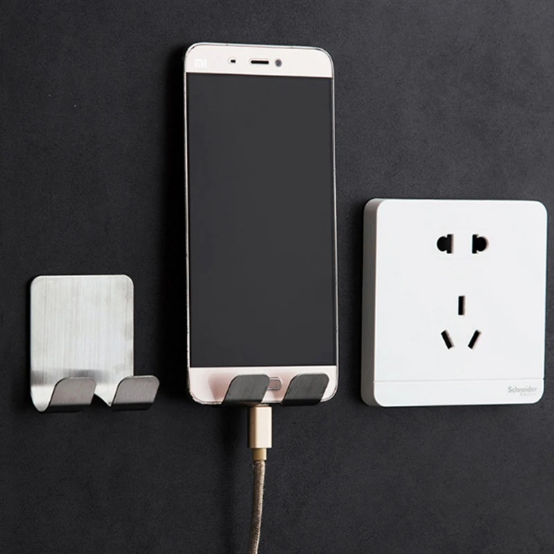 

PTOC 2PCS Strong Adhesive 304 Stainless Steel door Hook Wall key hanger rack storage holder