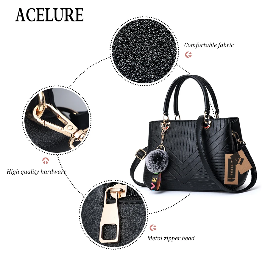 ACELURE الأزياء جديد المرأة الشعر الكرة حقيبة كتف للنساء الأعلى مقبض حقيبة بو الجلود السيدات حقيبة ساعي حقيبة يد فاخرة حريمي ACELURE الأزياء جديد المرأة الشعر الكرة حقيبة كتف للنساء الأعلى مقبض حقيبة بو الجلود السيدات حقيبة ساعي حقيبة يد فاخرة حريمي