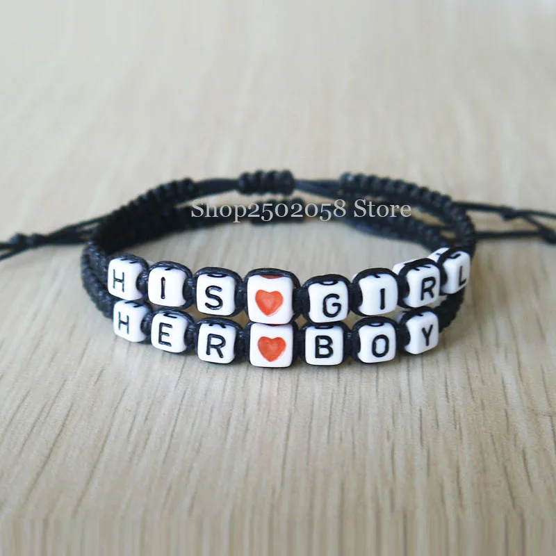 His Girl Her boy Loves Bracelets, Couples Bracelets,Boyfriend Gift