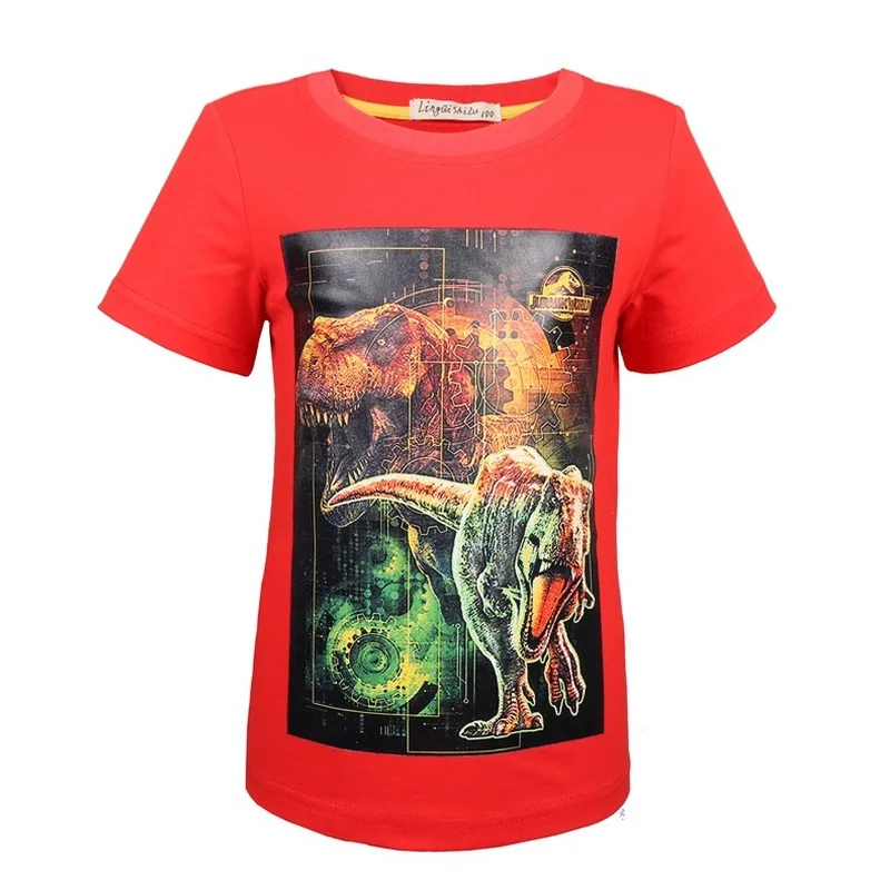 

New Old Jurassic World dinosaur Children Kids Shorts Tops Tees T Shirt Fille Summer Teenager Boys Dragon T-Shirt For boy 3-9Year