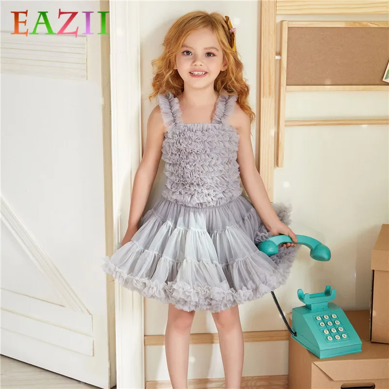 EAZII/Модная юбка-пачка для маленьких девочек пышная детская балетная детская юбка юбки для маленьких девочек фатиновые вечерние юбки принцессы для танцев