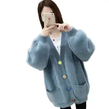 Весенне-осенний женский свитер, куртка, женские вязаные пальто, Женский винтажный однобортный тонкий кардиган, верхняя одежда A01