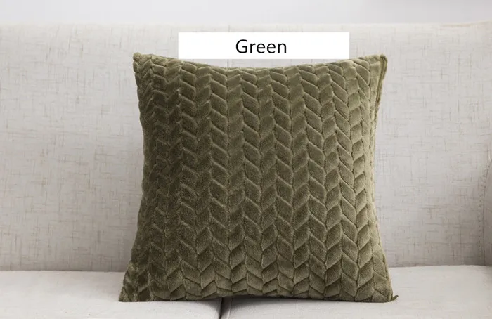Твердые Листья 3D чехол для подушки короткий Плюшевый Декоративный пледы наволочка для дивана объятия чехол для подушки домашний текстиль - Цвет: Green