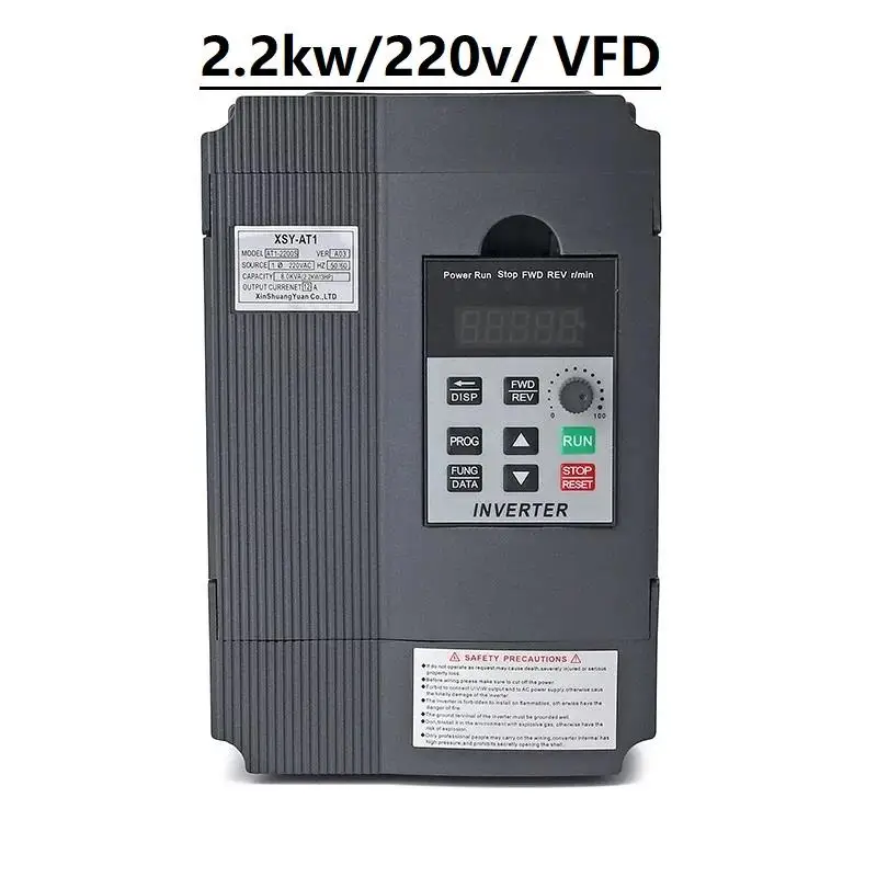 

2.2KW 220V VFD Single-phase input 220v three-phase output 220v AC Variable Frequency VFD Speed Controller inverter for CNC motor