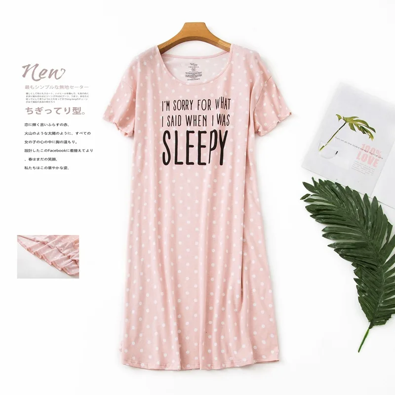 Brand Designer Homewear women nightgowns women nightdresses sleeping dress Women Casual Cartoon Nightgown Ladies Cotton Nightdress Female Round Collar Sleep Dress