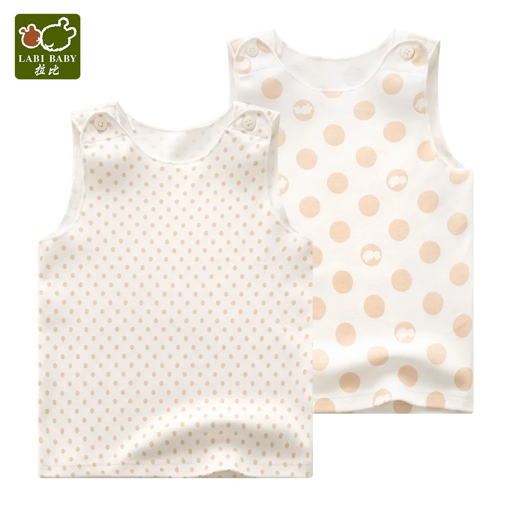 

Newborn Baby Vest Round Neck 2 PCS/LOT Cotton Dots Printed Unisex Sleeveless Kids Toddler Outdoor Top Clothing Set