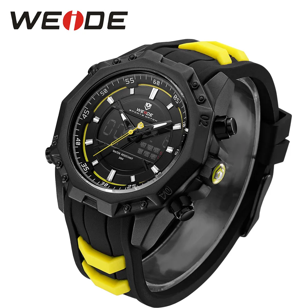 

WEIDE Genuine Mens Quartz Watches Top Brand Luxury Alarm Clock Waterproof Sport Wristwatch Analog Digital Electronic LCD Watch