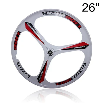 

26'' Front or Rear Rim for MTB Mountain Bike, 3 Spokes Magnesium Alloy Wheel, Bearing Type, Front Wheel Support Quick Release
