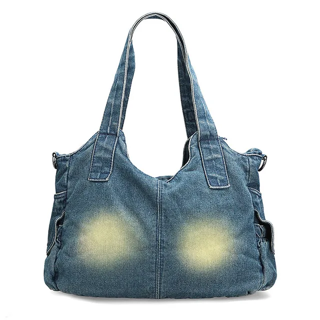 iPinee Fashion Women Bag Vintage Casual Denim Handbag Lady Large Capacity Jeans Tote Weave tape Creative Shoulder Messenger Bag 4
