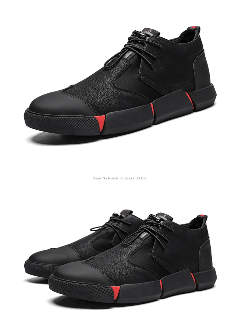 Spring New Men Shoes High Quality All Black Men's Leather Casual Shoes Fashion Breathable Sneakers Fashion Flats Casual Sneakers (12)