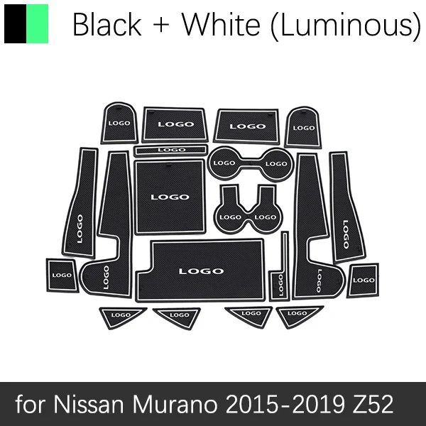 Противоскользящие резиновые ворота слот чашки коврик для Nissan Qashqai J10 J11 X-Trail T31 Murano Z52 удар 2008 2010 аксессуары наклейки - Название цвета: White Murano Z52