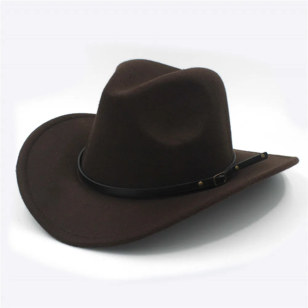 Retro Wool Women Men Winter Fedora Hat For Western Cowboy Cowgirl Jazz