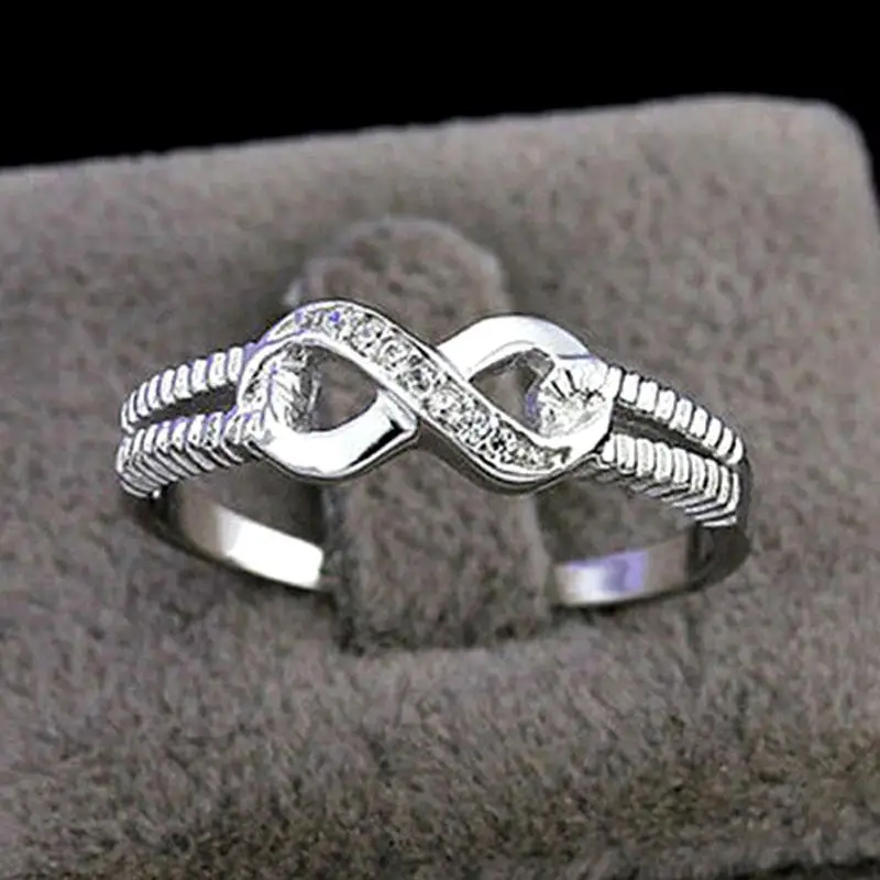Femlae кольцо вечности обручальное кольцо серебряное кольцо для женщин Бесконечность ювелирные изделия аксессуары кубический циркон кольцо ювелирные изделия