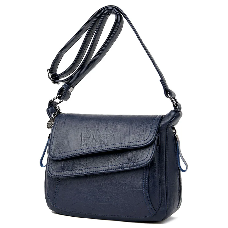 Роскошная кожаная женская сумка, 7 цветов, дизайнерские женские сумки-мессенджеры, летняя сумка, женские сумки, белый цвет - Цвет: BLUE