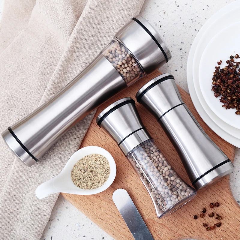 Fypo Stainless Steel Manual Salt and Pepper Shakers Herb parsley mill grinder pepper Mill with Adjustable Ceramic Grinder