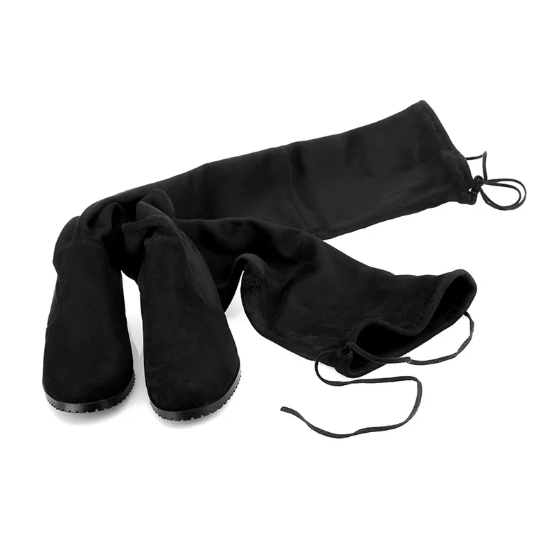 MORAZORA New Women Boots Stretch Faux Suede Over the Knee Boots Flat Thigh High Ladies Long autumn winter shoes gray
