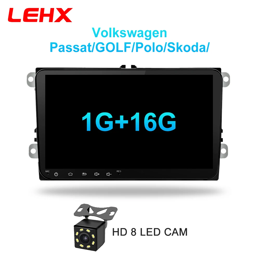 LE-VW-cam LEHX 9 дюймов Автомобильный Android 8,1 автомобильный Радио gps авто радио 2 Din USB для VW Skoda Octavia golf 5 6 touran passat B6 jetta polo tiguan - Цвет: LE-VW-cam
