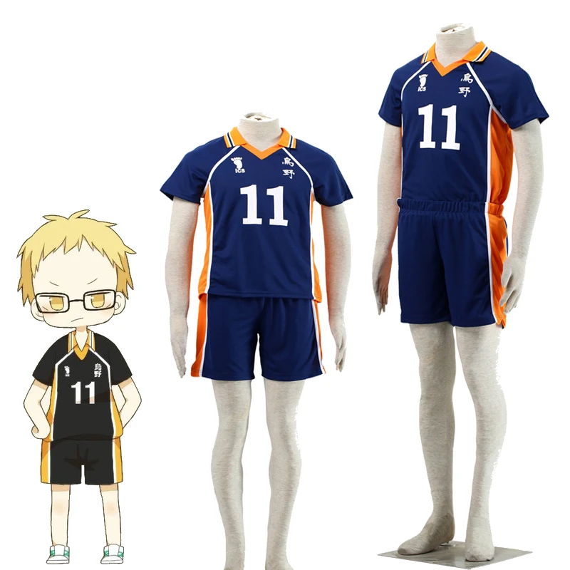 Haikyuu! Karasuno High School Uniform Jersey No.11 Kei Tsukishima Costume NEW Unisex Costumes