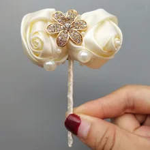 WifeLai-Свадебный Жених дружки корсажи искусственная Роза DIY производство дополнительный цвет мужской костюм роза Pin XH0424