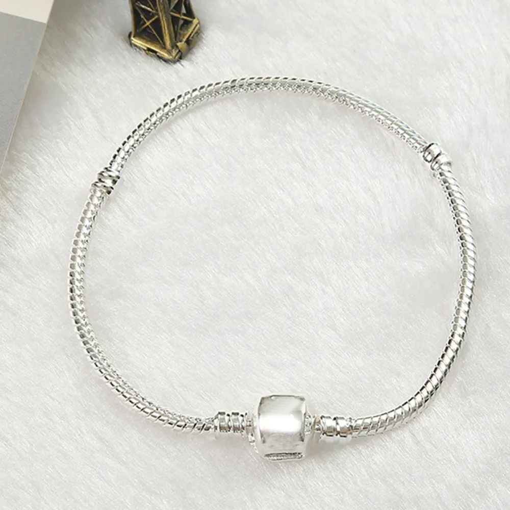 19cm Silver Charms Bracelets Snake Chain Buckle Chain Snake Bracelet