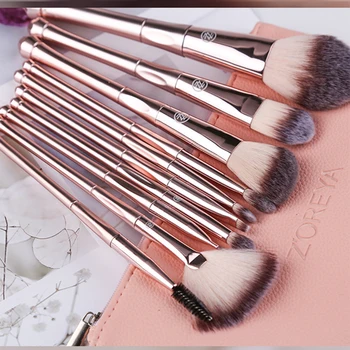 

10pcs Pro Make Up Brushes Set for Foundation Blending Blush Concealer Eye Shadow Cosmetic Powder Brush with PU Makeup bag Case