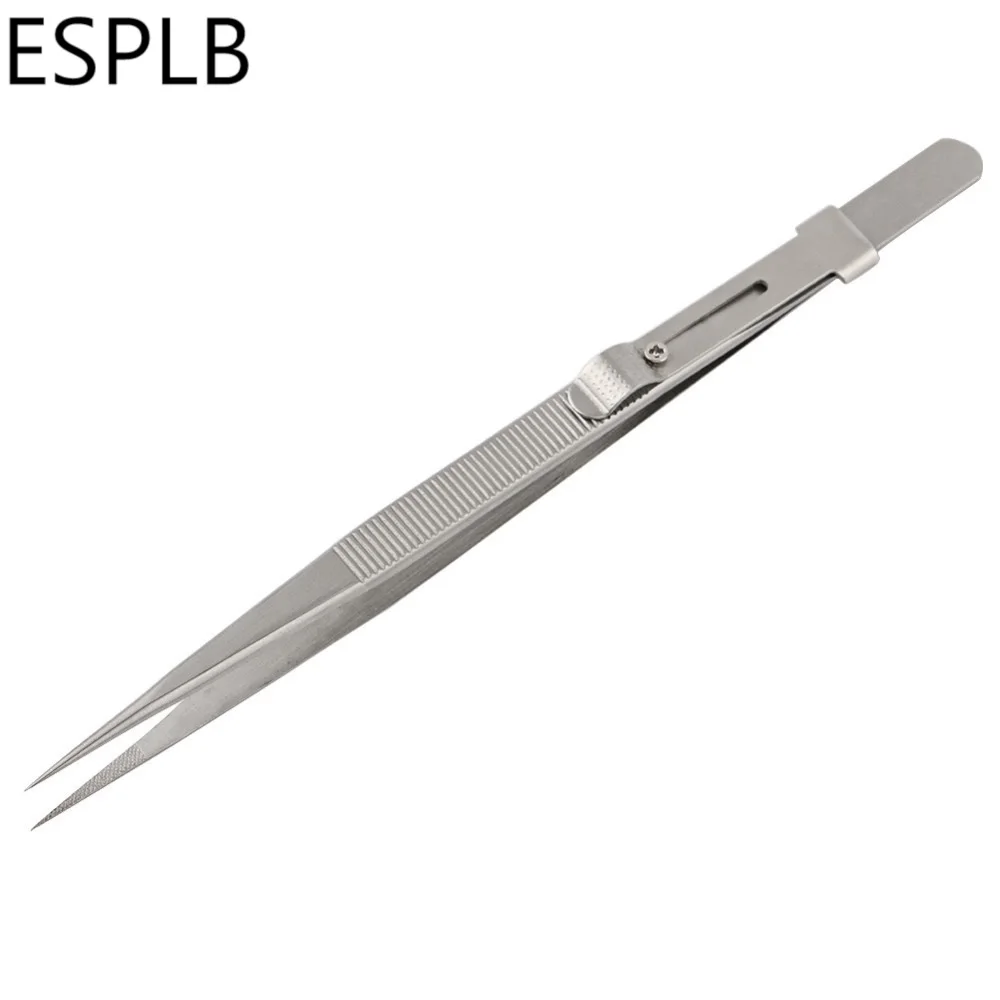 

ESPLB Precision Slide Lock Anti Static Tweezers 6'' Diamond Adjustable Tweezers for Jewelry Electronic Component Tools