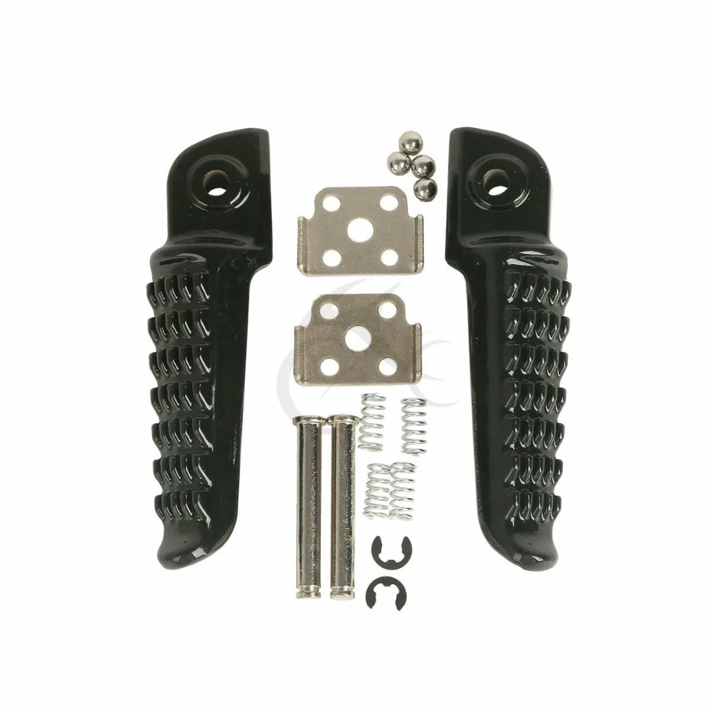 

REAR BLACK/Silver FOOT PEGS FOOTREST PASSENGER FOR Kawasaki ZX-6R 98-13 ZX636 03-06 250R EX250 08-13 KLE650 2007-2009