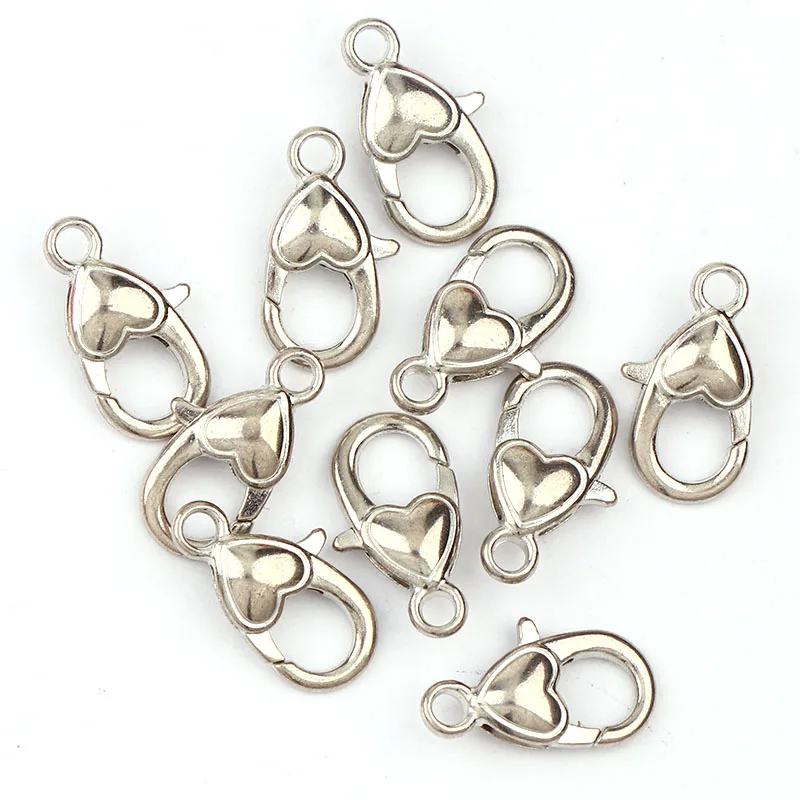 

Arrival Heart Shape White K Lobster Clasps Hook Key Chain Components DIY Jewelry Bracelet Making Accessories