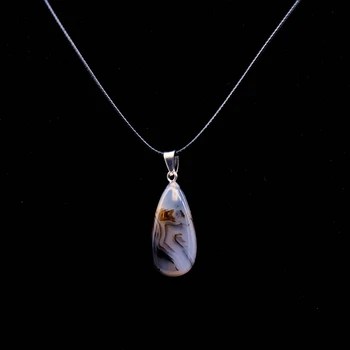 

Natural Stone Healing Crystal Water Droplets Charms Necklace Pendant Agat Crystal Stone Quartz Yoga Balance Choker Necklace Gift
