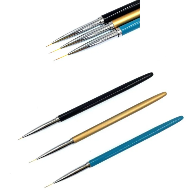 3 Размеры дизайн ногтей расставить лайнер живопись ручка 3D DIY акриловые УФ гель кисточки для ногтей Набор для рисования линии сетки