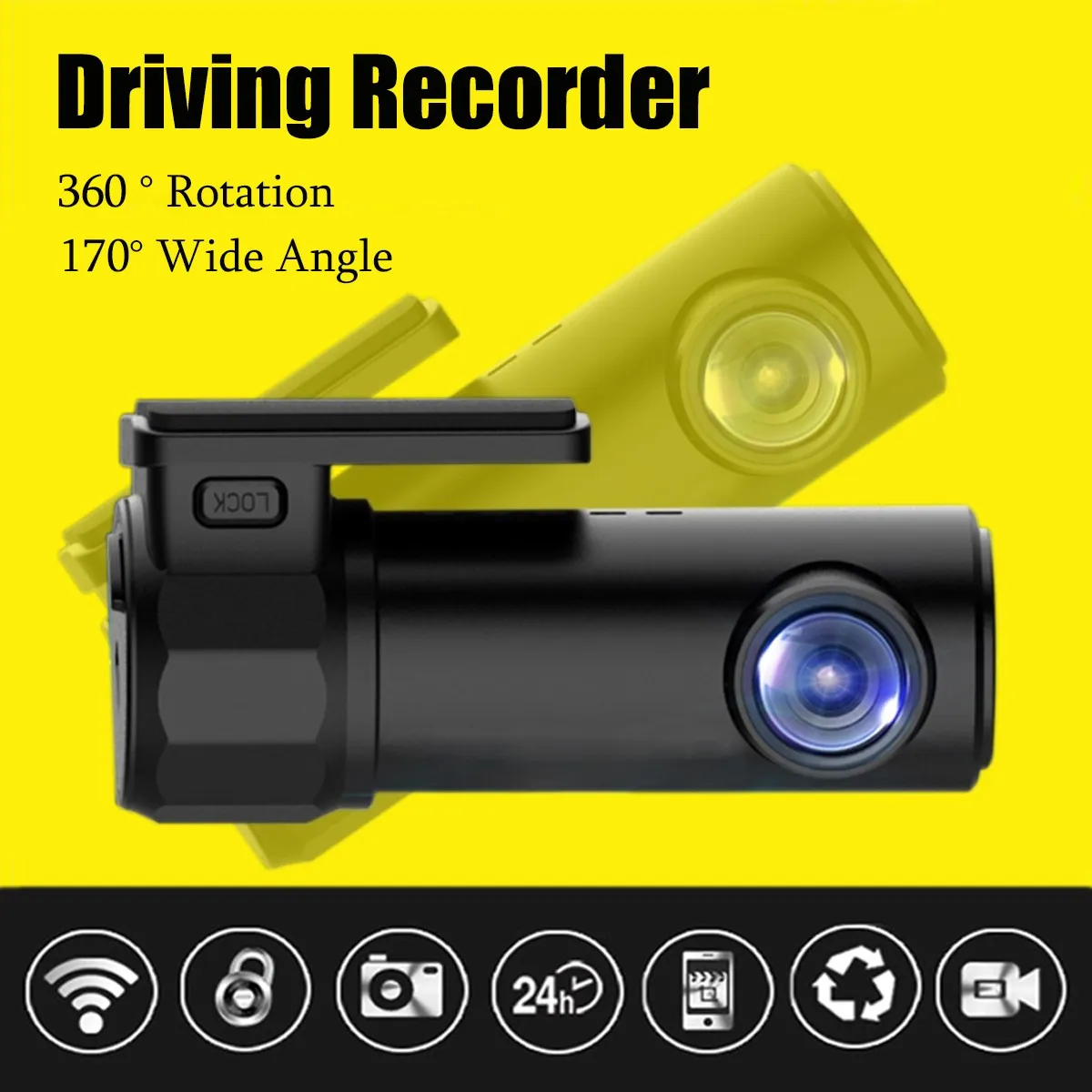 

KROAK 1080P Mini Wifi HD Car DVR Video Vehicle Camera Registrar Video Recorder Dash Cam Night Vision