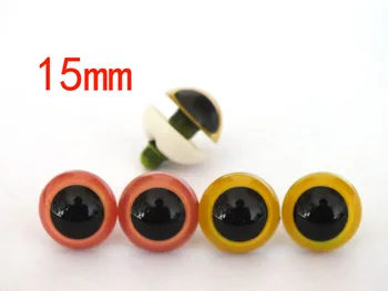 

Fresh color combination--pink and yellow per color 10pairs 15mm round toy eyes