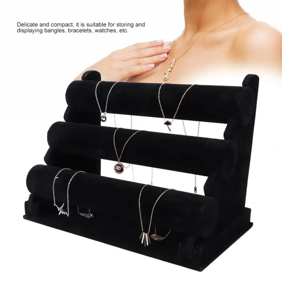 

1pc High Quality Vintage 3 Tier Chain Watch Bracelets Bangles Watch Display Stand Holder T-Bar Rack Jewelry Storage Organizer