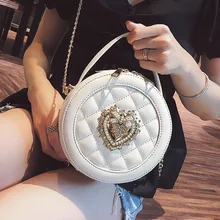 2019 NEW Embroidered Shoulder Bag Women Leather Handbag Chain Crossbody Round Bag Circular Brand Design Clutch 2019 NEW Embroidered Shoulder Bag Women Leather Handbag Chain Crossbody Round Bag Circular Brand Design Clutch