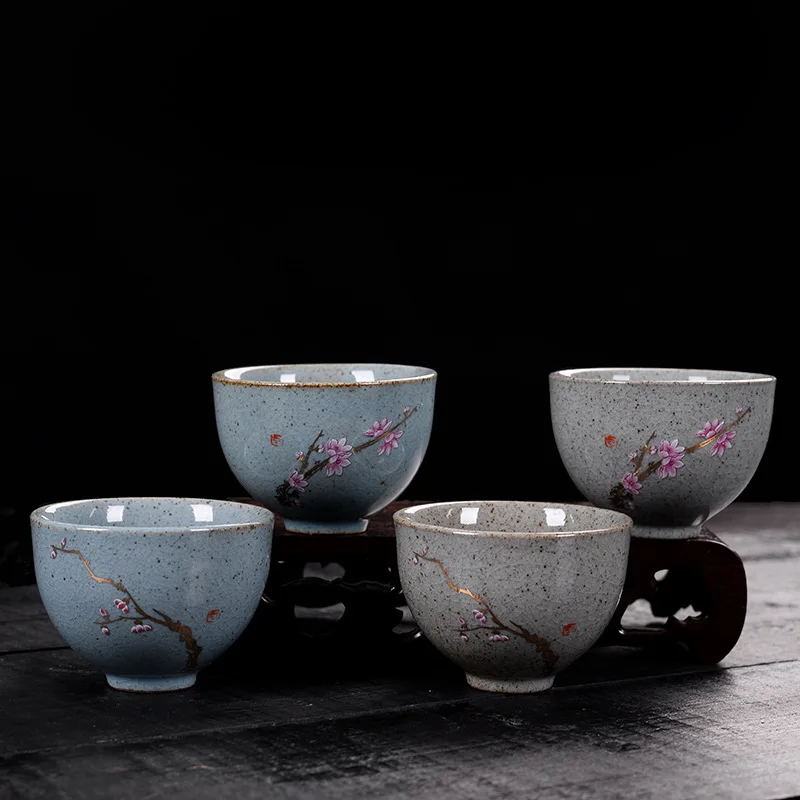 6 шт.* 70 мл керамическая чайная чашка фарфоровый чайный сервиз Кунг-фу ручная роспись нарисованная маленькая чайная чаша для церемонии украшение дома